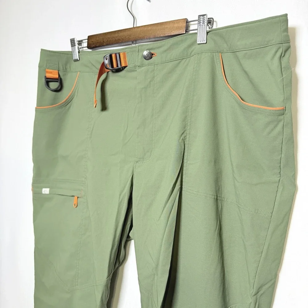 Alpine Parrot Ponderosa Mountain Hiking Pants Green Orange Size 18 Plus Stretch - Picture 1 of 11